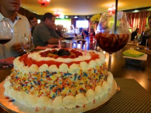 my giant cake...and sangria!